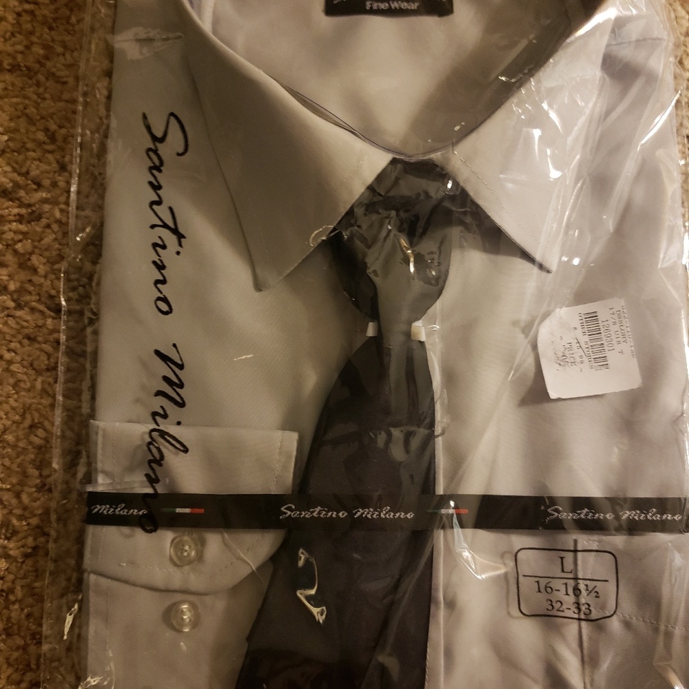 Santino milano dress shirt/tie combo